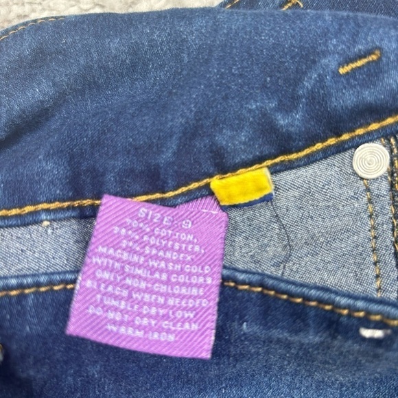 Kalowa Jeans Womens 9 Capri Dark Wash Exposed Button Fly Streetwear Party Club - Picture 3 of 5